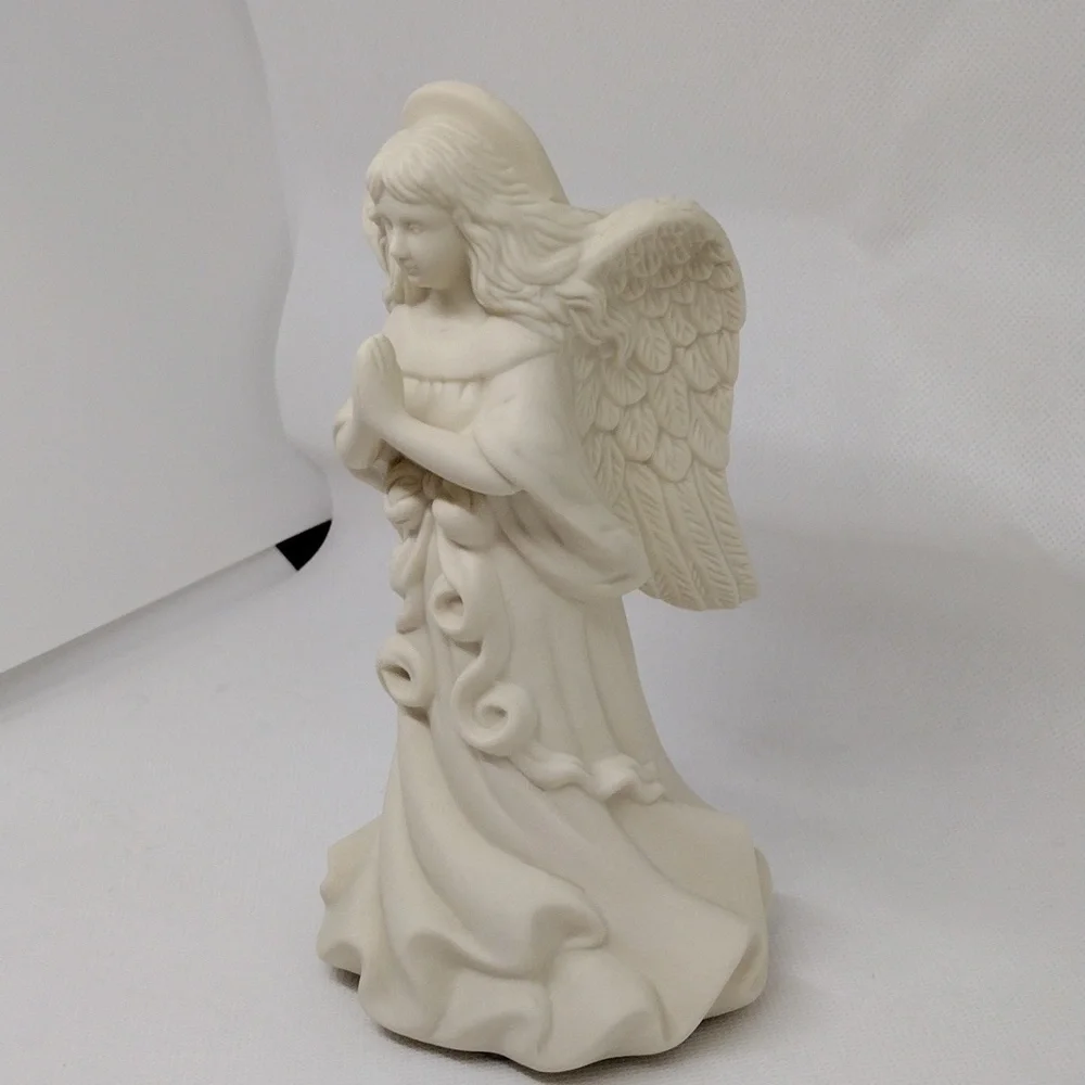 Vintage PartyLite Angel of Light Bisque Taper Candle Holder Matte Ivory‎ Finish